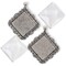 Picture Frame Pendants - Diagonal Square with Decorative Edge, Antiqued Imitation Silver, for 30mm Pictures - Set of Three